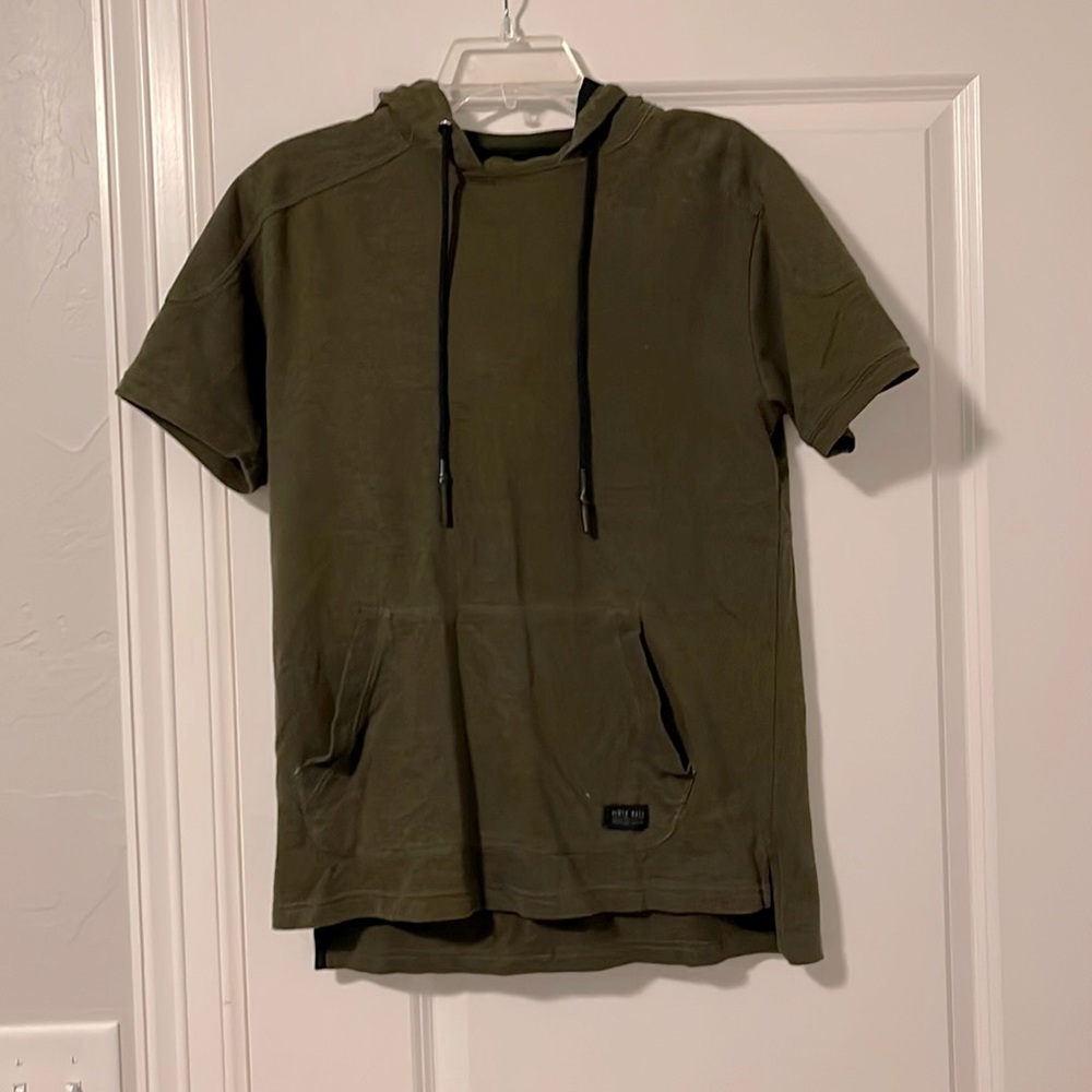 Short sleev hoodie, army green